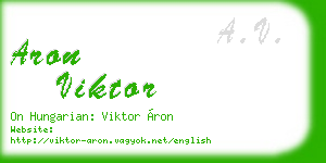 aron viktor business card